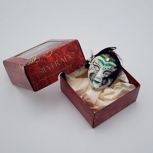 Silverado Venetian Style Mask Christmas Ornament Small Hand Painted Porcelain